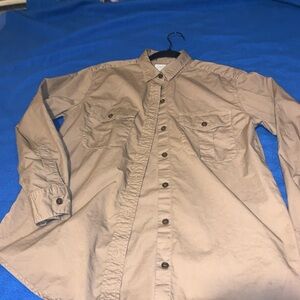 Men's Beige Button-Up Shirt